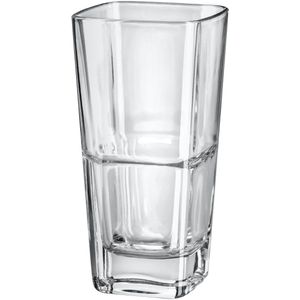 Borgonovo Longdrinkglas Palladio Quadro stapelbaar; 320ml, 7x14 cm (ØxH); transparant; 6 stuk / verpakking