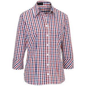 JOBELINE Damesblouse Bailey 3/4-mouw; Kledingmaat 46; wit/rood/blauw