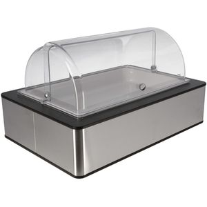 VEGA Koelvitrine Fundale antraciet 6,5 cm melamine wit 1/1; Maat GN 1/1, 63x42.5x33.9 cm (LxBxH); antraciet/transparant/wit; rechthoekig