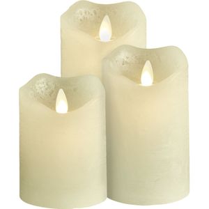 VEGA LED-kaarsen set Gardi 3-delig; 7.6x15 cm (ØxH); crème wit; rond