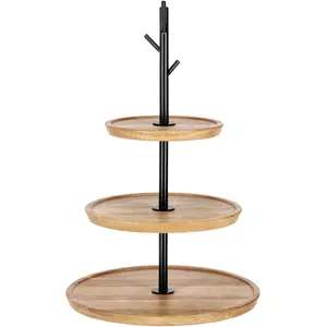 Etagère Porselein 3 Niveaus - Wit met 3 Opbergvakken - 16 cm, 20 cm en