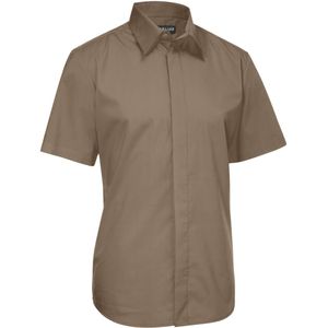 JOBELINE Overhemd korte mouw Fabrice regular fit; Kledingmaat 39/40; taupe