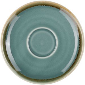 PULSIVA Schoteltje koffiekop Glaze; 14.2 cm (Ø); blauw; rond; 6 stuk / verpakking