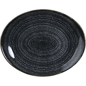 Churchill Bord Studio Prints Charcoal Black Coupe ovaal; 31.7x25.5 cm (LxB); zwart; ovaal; 12 stuk / verpakking
