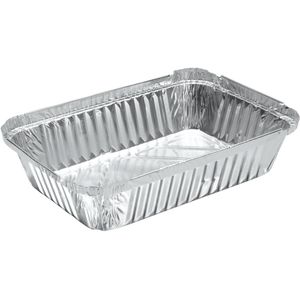 Contital Aluminium schaaltje rechthoekig; 928ml, 20.5x13.9x4.2 cm (LxBxH); zilver; rechthoekig; 100 stuk / verpakking