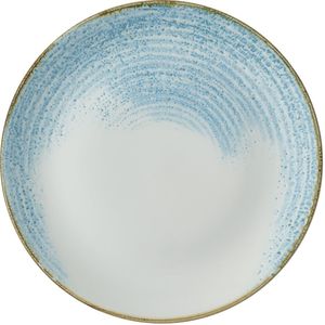 Churchill Plat bord Coupe; 26 cm (Ø); wit/azuurblauw; rond; 12 stuk / verpakking