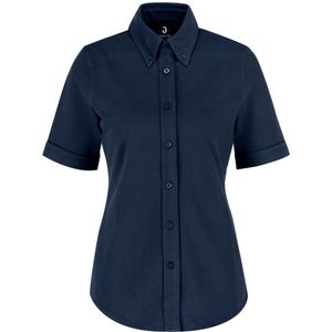 JOBELINE Blouse korte mouw Piqué slim fit; Kledingmaat L; navy