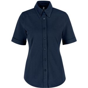 JOBELINE Damesblouse Piqué met korte mouwen; Kledingmaat 2XL; navy