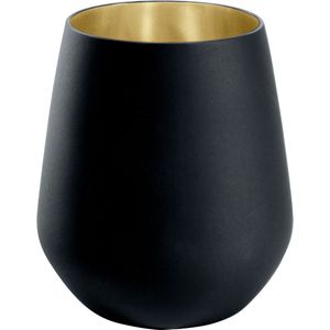 VEGA Waterglas Aolani; 420ml, 6.5x10 cm (ØxH); zwart/goud; 6 stuk / verpakking