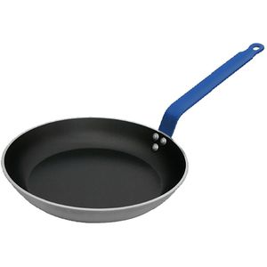 de Buyer Braadpan Choc Resto met blauwe handgreep; 28x3.8 cm (ØxH); blauw/zwart