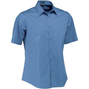 JOBELINE Overhemd korte mouw Bruce slim fit; Kledingmaat 41/42; rookblauw