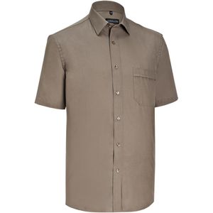 JOBELINE - Overhemd Marc - Katoen - Taupe - Korte Mouw