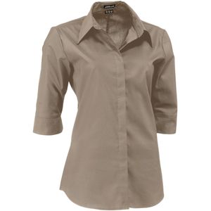 JOBELINE Damesblouse Fiore driekwart mouw; Kledingmaat 38; taupe