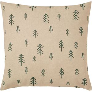 ERWIN M. Sierkussensloop Brixen; 50x50 cm (BxL); beige/donkergroen