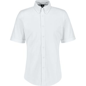 JOBELINE Herenoverhemd Piqué met korte mouwen; Kledingmaat 2XL; wit