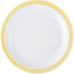 WACA Plat bord Bistro; 23.5 cm (Ø); geel; rond; 5 stuk / verpakking