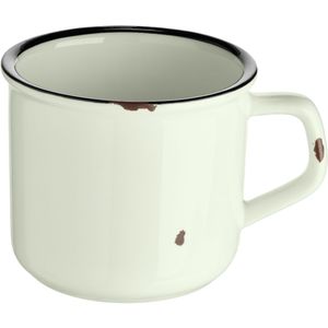 VEGA Koffiekop Liron; 250ml, 9x7 cm (ØxH); crème wit/zwart; 4 stuk / verpakking