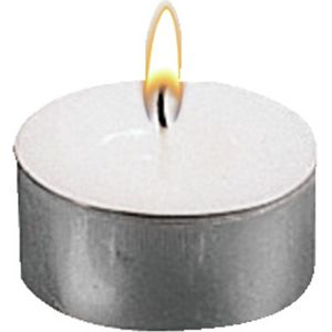Gala Maxi-Theelicht 6 cm; 6x2.5 cm (ØxH); wit/zilver; rond; 12 stuk / verpakking