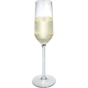royal leerdam Champagneglas Carré met vulstreepje; 220ml, 4.8x23 cm (ØxH); transparant; 0.1 l vulstreepje, 6 stuk / verpakking