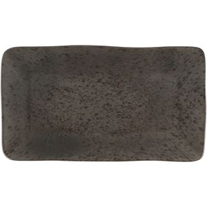 Porland Schaal Ironstone; 28.2x15.1x2.4 cm (LxBxH); donkerbruin/zwart; rechthoekig; 2 stuk / verpakking