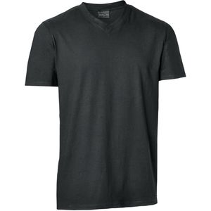PULSIVA Heren T-shirt Double-V; Kledingmaat M; zwart; 2 stuk / verpakking