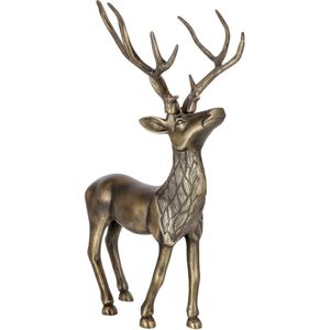 . Decoratief hert Deer L; 28x58.5x40.5 cm (BxHxD); goud