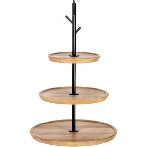 VEGA Houten bord Cornu 3-stöckig ohne Füße; 34.8x50.4 cm (ØxH); eiken/zwart; rond