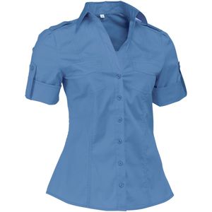 JOBELINE Damesblouse Kate korte mouw; Kledingmaat 42; rookblauw
