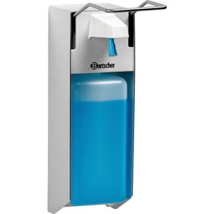 Bartscher Desinfectiemiddel dispenser; 900ml, 9.2x30x22.5 cm (BxHxD); zilver/wit/transparant
