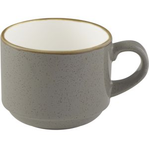 Churchill Cappuccinokopje Stonecast Peppercorn stapelbaar; 220ml, 7 cm (H); grijs/bruin; rond; 12 stuk / verpakking