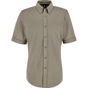 JOBELINE Herenoverhemd Piqué met korte mouwen; Kledingmaat 3XL; taupe