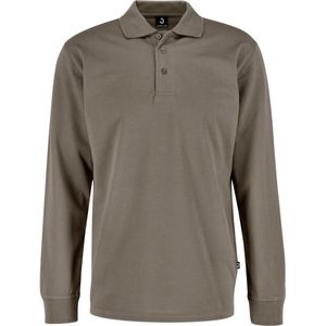 JOBELINE Polo dames lange mouw Fly regular fit; Kledingmaat S; taupe