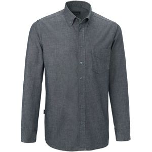 JOBELINE Heren Overhemd Chambray lange mouw; Kledingmaat 45/46; grijs