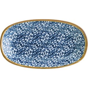 Bonna Schaal Lupin ovaal; 24x14 cm (LxB); wit/blauw/bruin; ovaal; 12 stuk / verpakking