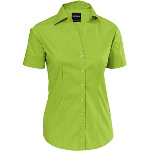 JOBELINE Blouse korte mouw Claudia slim fit; Kledingmaat 36; appelgroen