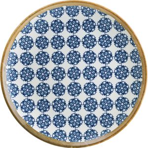 Bonna Plat bord Lotus; 19 cm (Ø); wit/blauw/groen/bruin; rond; 12 stuk / verpakking