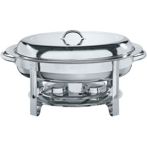 PULSIVA Chafing dish ovaal; 5000ml, 56x32x30 cm (BxDxH); zilver; ovaal