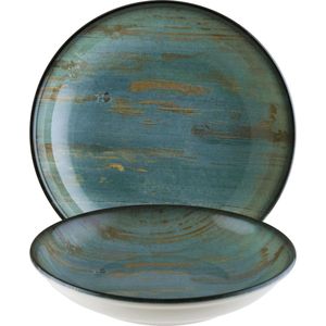 Bonna Schaaltje Madera Mint; 220ml, 13x3.5 cm (ØxH); turquoise/bruin/zwart; rond; 12 stuk / verpakking
