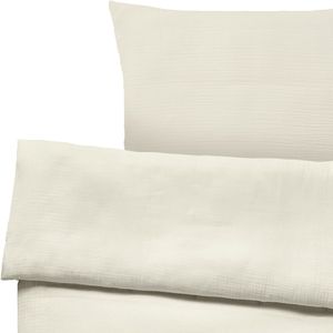 ERWIN M. Beddengoed Libra Musselin; 155x220 cm (BxL), 80x80 cm (LxB); lichtgrijs