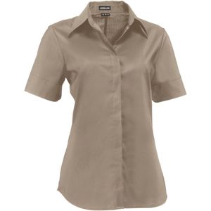 JOBELINE Blouse korte mouw Fiore regular fit; Kledingmaat 38; taupe