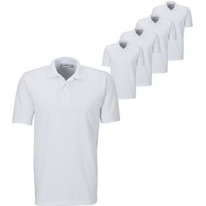 PULSIVA Voordeelverpakking heren polo's Sunny korte mouw; Kledingmaat 2XL; wit; 5 stuk / verpakking