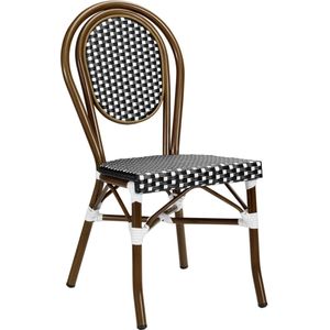 PULSIVA Aluminium stoel Glory; 60x43x89 cm (BxDxH); zitting zwart, frame bruin; 2 stuk / verpakking