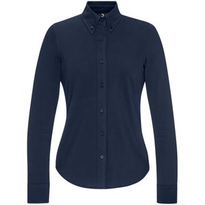 JOBELINE Damesblouse Piqué lange mouw; Kledingmaat XS; navy