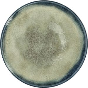VEGA Plat bord Auri met rand; 24x1.9 cm (ØxH); beige/donkerblauw/bruin; rond; 6 stuk / verpakking