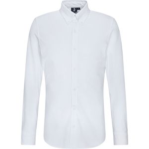 JOBELINE Herenoverhemd Piqué met lange mouwen; Kledingmaat L; wit