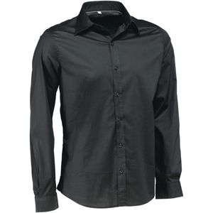 JOBELINE Overhemd lange mouw Bruce slim fit; Kledingmaat 37/38; zwart