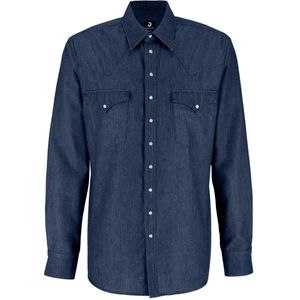 JOBELINE Heren spijkeroverhemd Ryan slim fit; Kledingmaat 39/40; donkerblauw