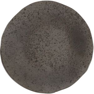 Porland Plat bord Ironstone; 28.5x2.35 cm (ØxH); donkerbruin/zwart; rond; 6 stuk / verpakking