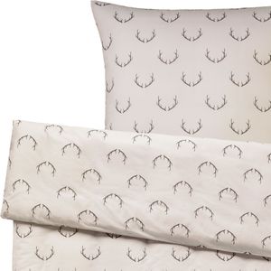 ERWIN M. Dekbedovertrek Enns; 160x210 cm (BxL), 100x65 cm (LxB); beige/donkerbruin