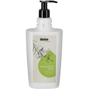 V-Touch Hotel shampoo en douchegel Oliva Pure 2-in-1 pompdispenser; 400 ml; groen; 24 stuk / verpakking